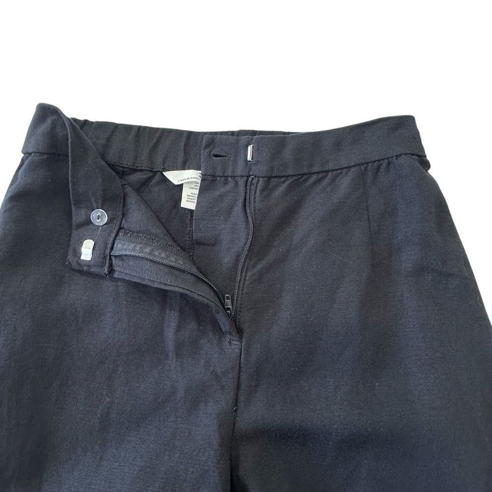 H&M Black Linen Blend Straight Leg Trousers,‎ 2 - Picture 8 of 11